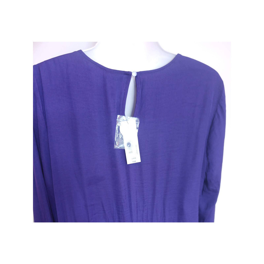 NWT Worthington Purple Silky Faux Wrap Front Top - Picture 5 of 6